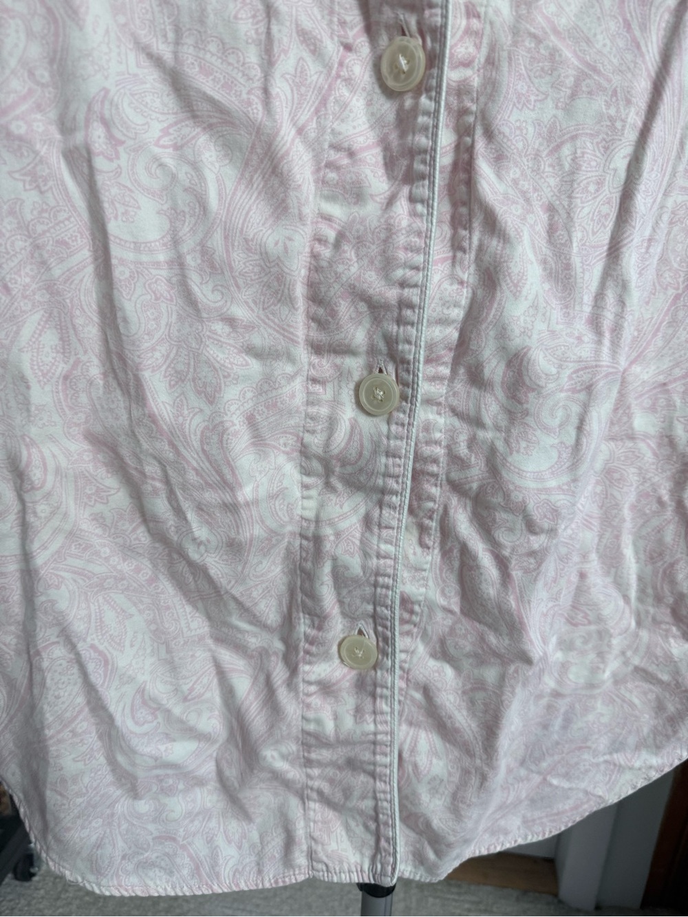 Lauren Ralph Lauren Light Pink Paisley Button-Down sleep shirt lounge wear M - Picture 8 of 12